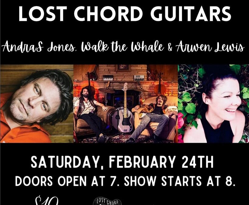 Andras Jones at Lost Chord Guitars in Solvang, CA with Walk The Whale & Arwen Lewis